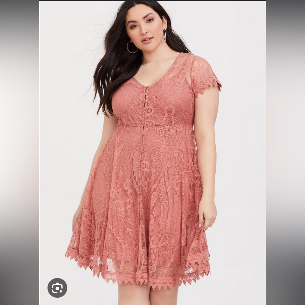 Torrid Mini Lace Button Front Shirt Dress size 5